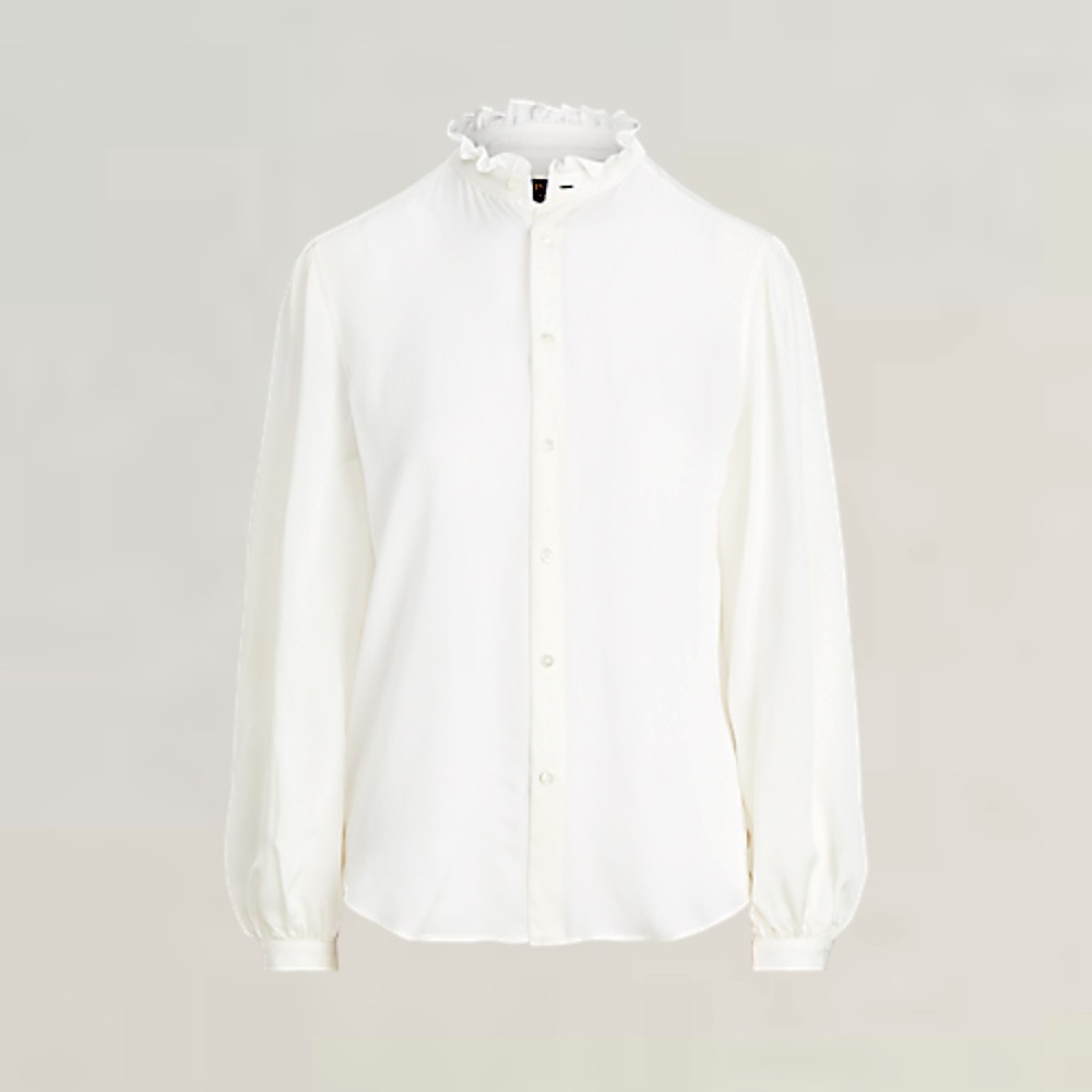 Ralph Lauren Polo ruffle collar button down blouse Size XXL